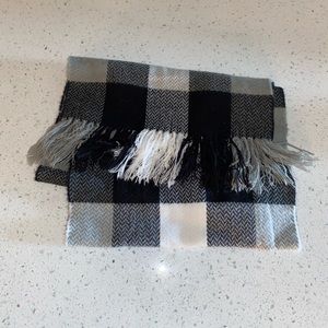 Black, White, and Gray Plaid Scarf